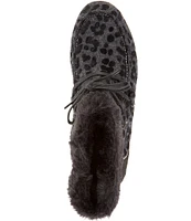 Romika Helsinki 01 Faux Fur Animal Print Lace Up Booties