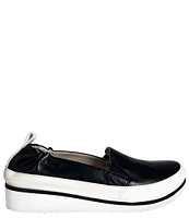 Ron White Nell Leather Wedge Platform Slip Ons