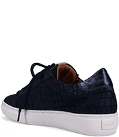 Ron White Otanya Suede Crocodile Embossed Lace-Up Sneakers