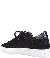 Ron White Otanya Suede Crocodile Embossed Lace-Up Sneakers