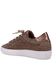 Ron White Otanya Suede Crocodile Embossed Lace-Up Sneakers