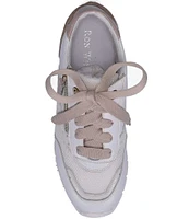 Ron White Zola Leather and Suede Hidden Wedge Sneakers