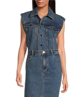 RONNY KOBO Carlyle Sleeveless Denim Bodysuit