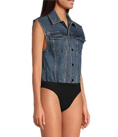 RONNY KOBO Carlyle Sleeveless Denim Bodysuit