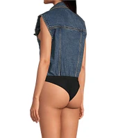 RONNY KOBO Carlyle Sleeveless Denim Bodysuit