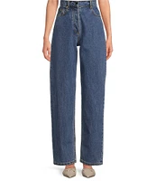 RONNY KOBO Crawford Lightwash Blue Denim Relaxed Straight-Leg High-Rise 5-Pocket Jean