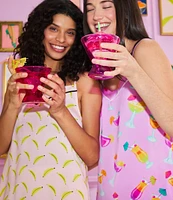 Room Service Banana Print Satin Cami & Pant Pajama Set