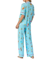 Room Service Coastal Cowgirl Short Sleeve Notch Collar Knit Pajama Set