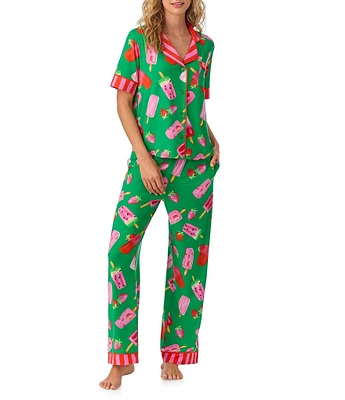 Room Service Fruity Pop Short Sleeve Notch Collar Knit Pajama Set