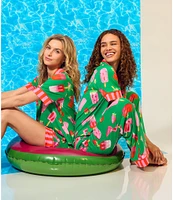 Room Service Fruity Pop Short Sleeve Notch Collar Knit Shorty Pajama Set