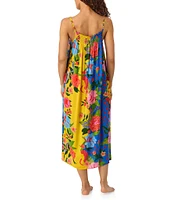 Room Service Multi Floral Print Sleeveless Round Neck Woven Chemise