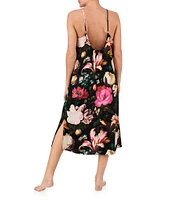 Room Service Satin Floral Sleeveless V-Neck Chemise