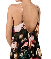 Room Service Satin Floral Sleeveless V-Neck Chemise