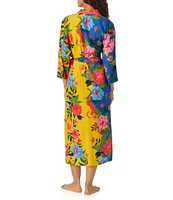 Room Service Woven Multi Floral Print 3/4 Sleeve Maxi Robe