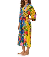 Room Service Woven Multi Floral Print 3/4 Sleeve Maxi Robe