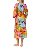 Room Service Woven Sunset Greeting 3/4 Sleeve Maxi Robe