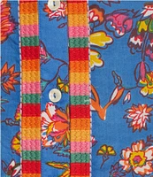 Ro's Garden Blair Woven Floral Print Scoop Neck Bracelet Sleeve Button Front Dress