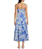 Ro's Garden Brittany Printed V-Neck Sleeveless Midi Dress