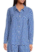 Ro's Garden Copenhagen Collar Button Front Long Sleeve Coordinating Shirt