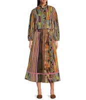 Ro's Garden Jordy Woven Print High Rise A-Line Coordinating Midi Skirt