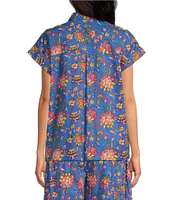 Ro's Garden Netherlands Button Front Collar Short Sleeve Shirt