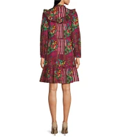 Ro's Garden Roma Campeche Ruffle Floral Long Sleeve Dress