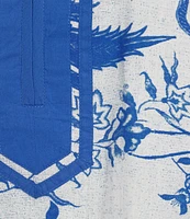 Ro's Garden Tokyo Printed Mandarin Collar 3/4 Sleeve Tunic