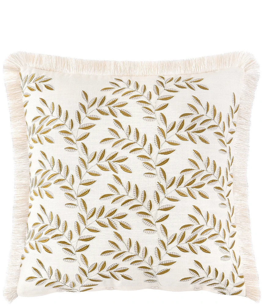 Rose Tree Baroda Embroidered & Fringed Reversible Euro Sham