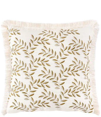 Rose Tree Baroda Embroidered & Fringed Reversible Euro Sham