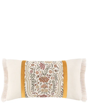 Rose Tree Baroda Pieced Fringed Reversible Boudoir Pillow