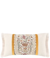 Rose Tree Baroda Pieced Fringed Reversible Boudoir Pillow