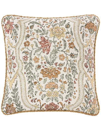 Rose Tree Baroda Twist Cord Trim Woven Reversible Square Pillow