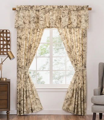 Rose Tree Birds of Paradise Window Treatment