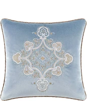 Rose Tree Caesar Embroidered Velvet Square Pillow