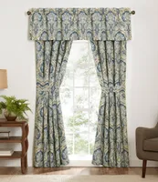 Rose Tree Harrogate Teal Paisley Damask Window Treatments