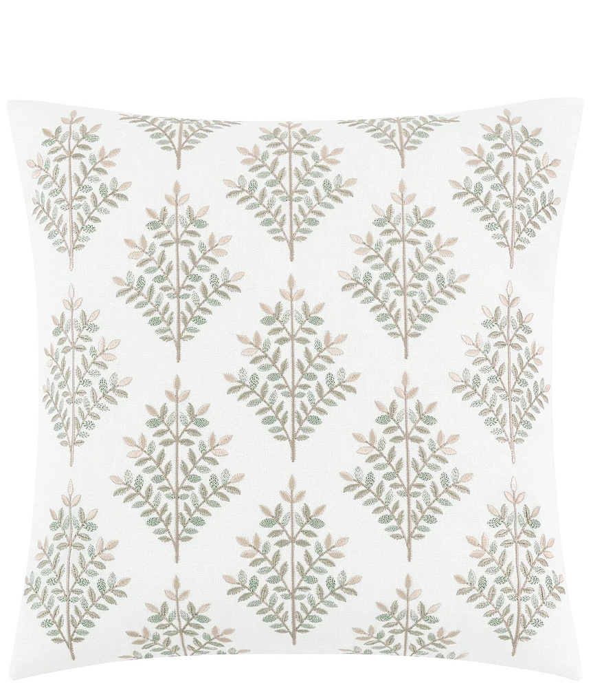 Rose Tree Komodo Foliage Embroidered Square Pillow