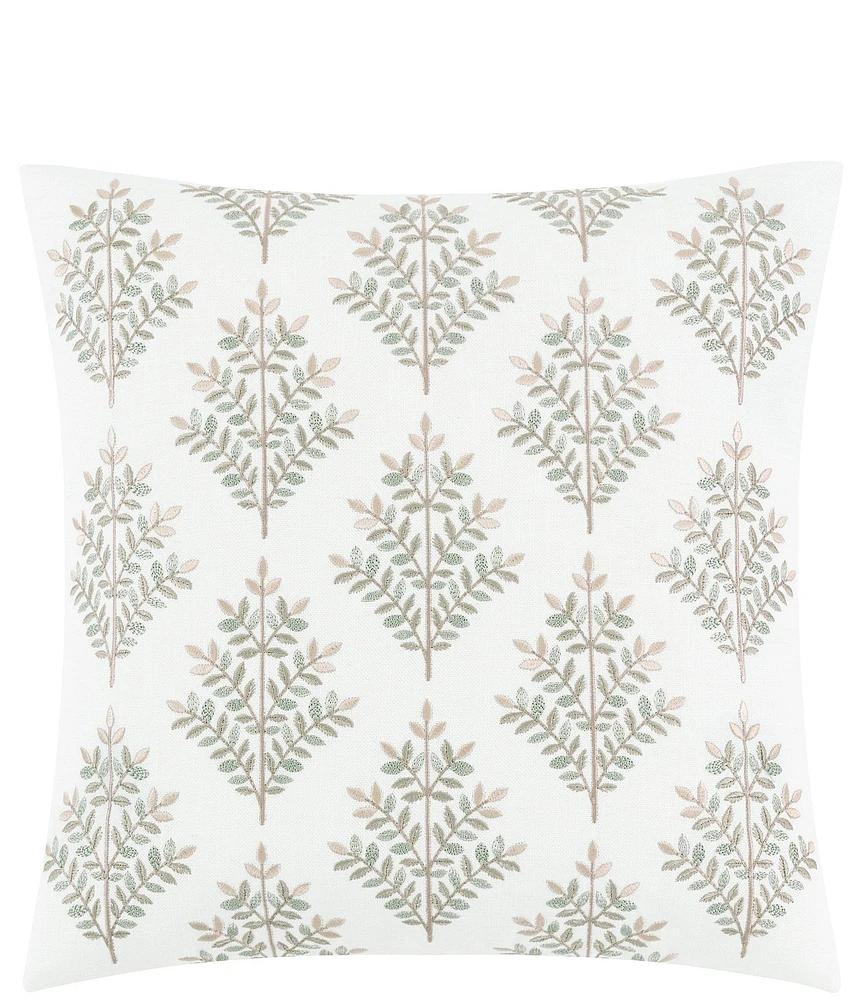 Rose Tree Komodo Foliage Embroidered Square Pillow