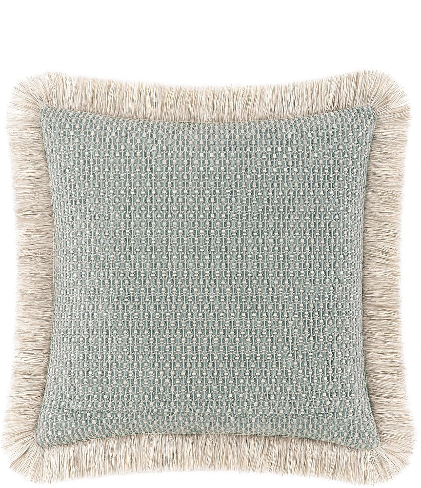 Rose Tree Komodo Fringed Trim Reversible Decorative Square Pillow