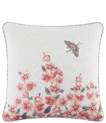 Rose Tree Talia Floral Embroidered Square Pillow