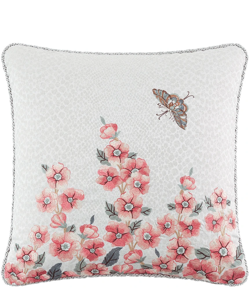 Rose Tree Talia Floral Embroidered Square Pillow