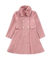 Rothschild Little Girls 4-6X Long Sleeve Faux-Fur Collar Coat