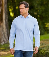 Roundtree & Yorke Easy Care Long Sleeve Solid Jacquard Polo Shirt