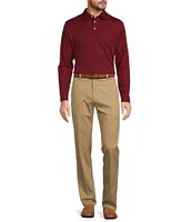 Roundtree & Yorke Easy Care Long Sleeve Solid Jacquard Polo Shirt