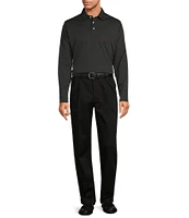 Roundtree & Yorke Easy Care Long Sleeve Solid Jacquard Polo Shirt