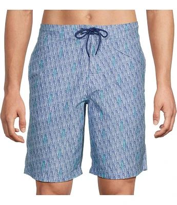 Roundtree & Yorke Abstract Fish 10#double; Swim Trunks