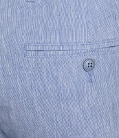 Roundtree & Yorke Andrew Fit Flat Front Solid Linen Chinos