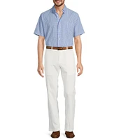 Roundtree & Yorke Andrew Fit Flat Front Solid Linen Chinos