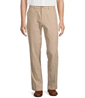 Roundtree & Yorke Andrew Fit Flat Front Solid Linen Chinos