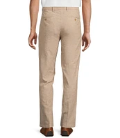 Roundtree & Yorke Andrew Fit Flat Front Solid Linen Chinos