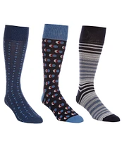 Roundtree & Yorke Assorted Dots Crew Socks 3-Pack